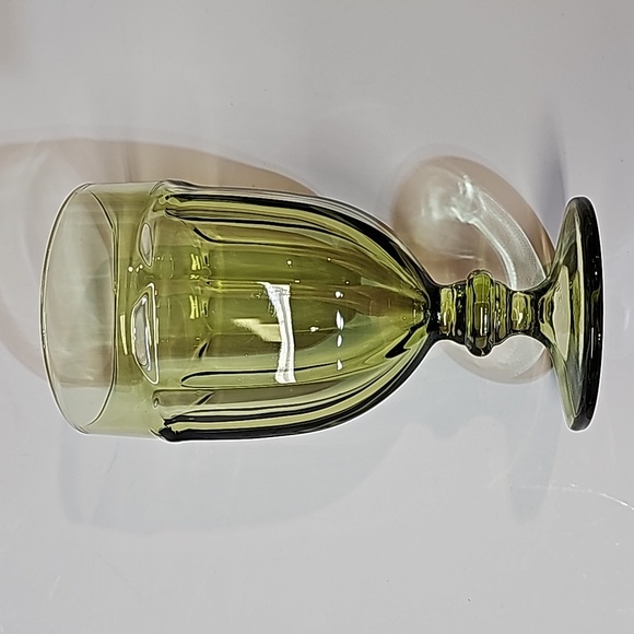 S/6 Vintage Retro Merry Mixture Jewel Tone Red Green Gold Glass Water Goblets - Picture 9 of 16